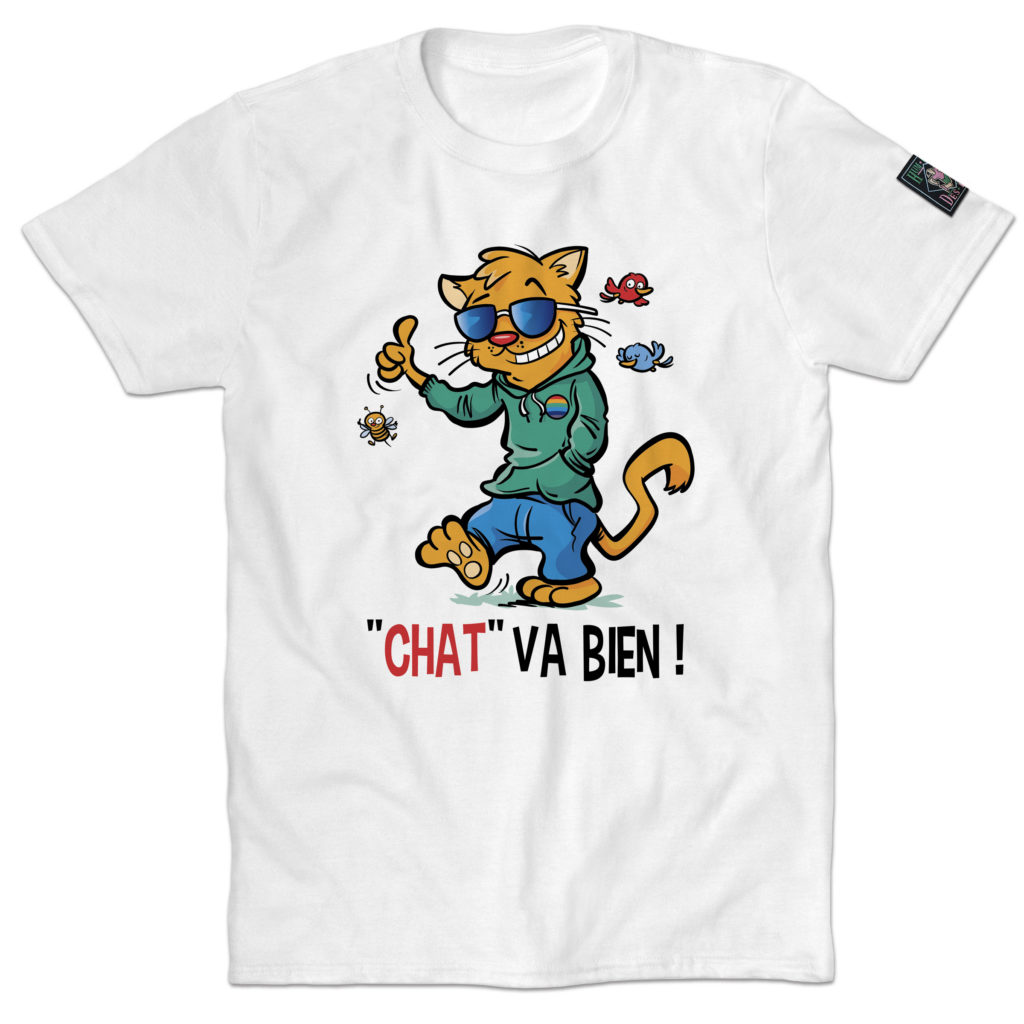 Chat Va Bien t-shirt humeur design