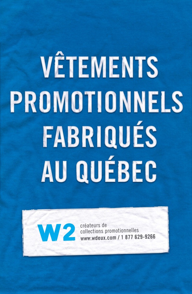 affiche vêtements promotionnels fabriqués au Québec