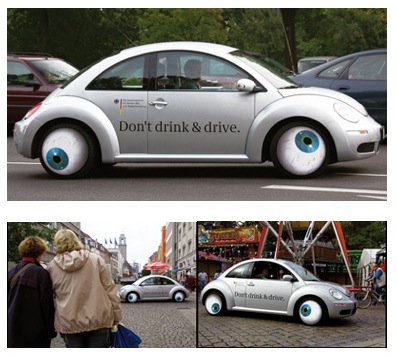 Marketing de rue ( Street marketing) Don't drink and drive!