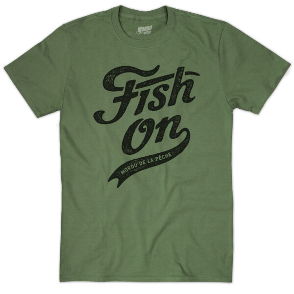 T-shirt vert Mordu de la Pêche